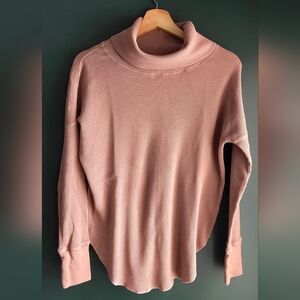 Babaton The Group Waffle Knit Cowl Neck Top Size Small